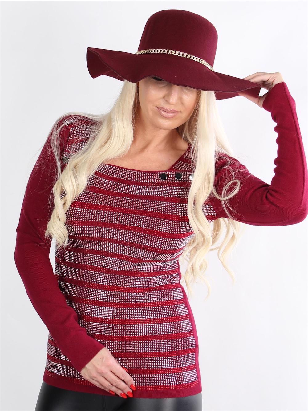 Gabi - Sort strik bluse med similisten